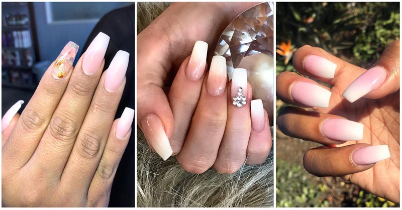 Collage of ombre french tips