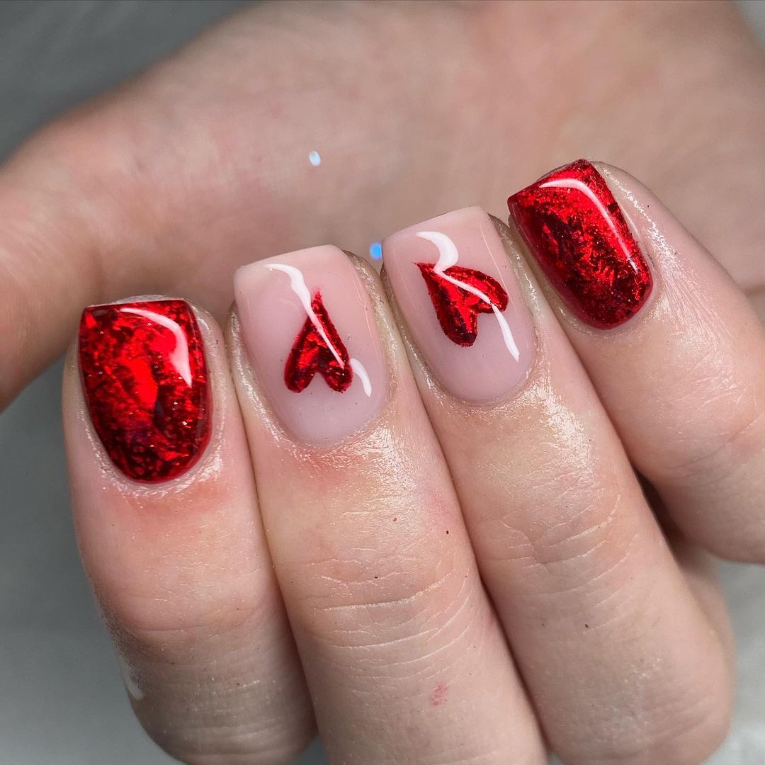 , [UPDATED] 45+ Pretty Heart Nails You&#8217;re Sure to &#8220;Love&#8221;