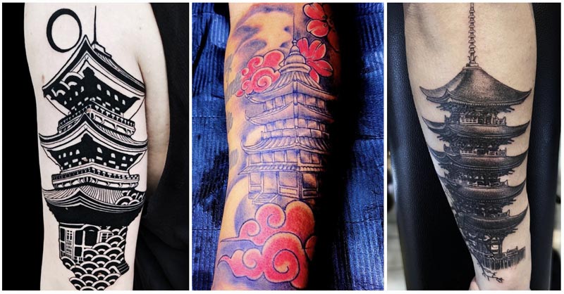 Japanese temple tattoo designs