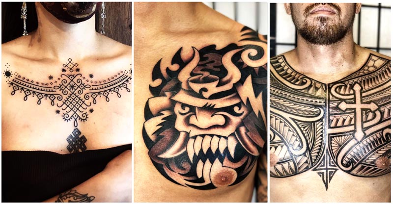 UPDATED] 40 Tribal Chest Tattoos