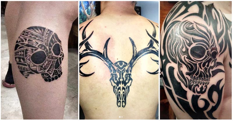 UPDATED] 40 Tribal Skull Tattoos